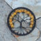 spooky 3 inch tree of life featuring orange glass beads and black aluminum wire